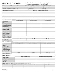 Download Free Blank Rental Application Form | Printable Lease Agreement